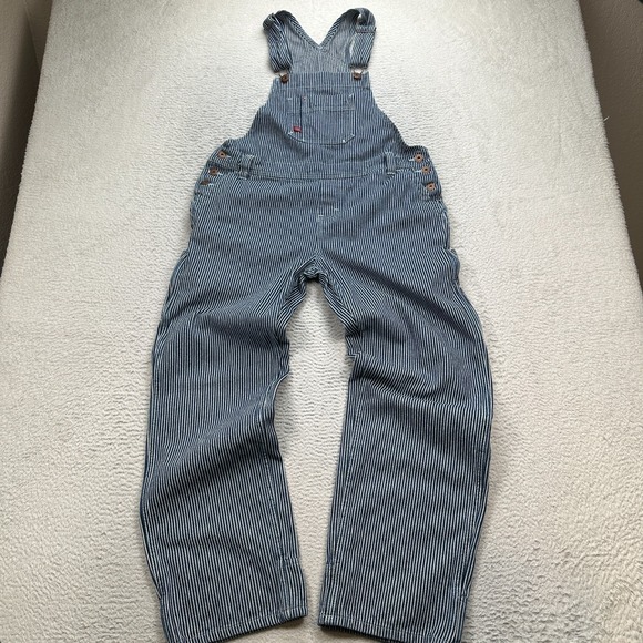 Dickies Denim - Dickies Hickory Striped Navy & White Bib Overalls size Small Womens/Unisex